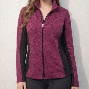 Marc New York Magenta and Black Zip Up Sweater. EUC.
